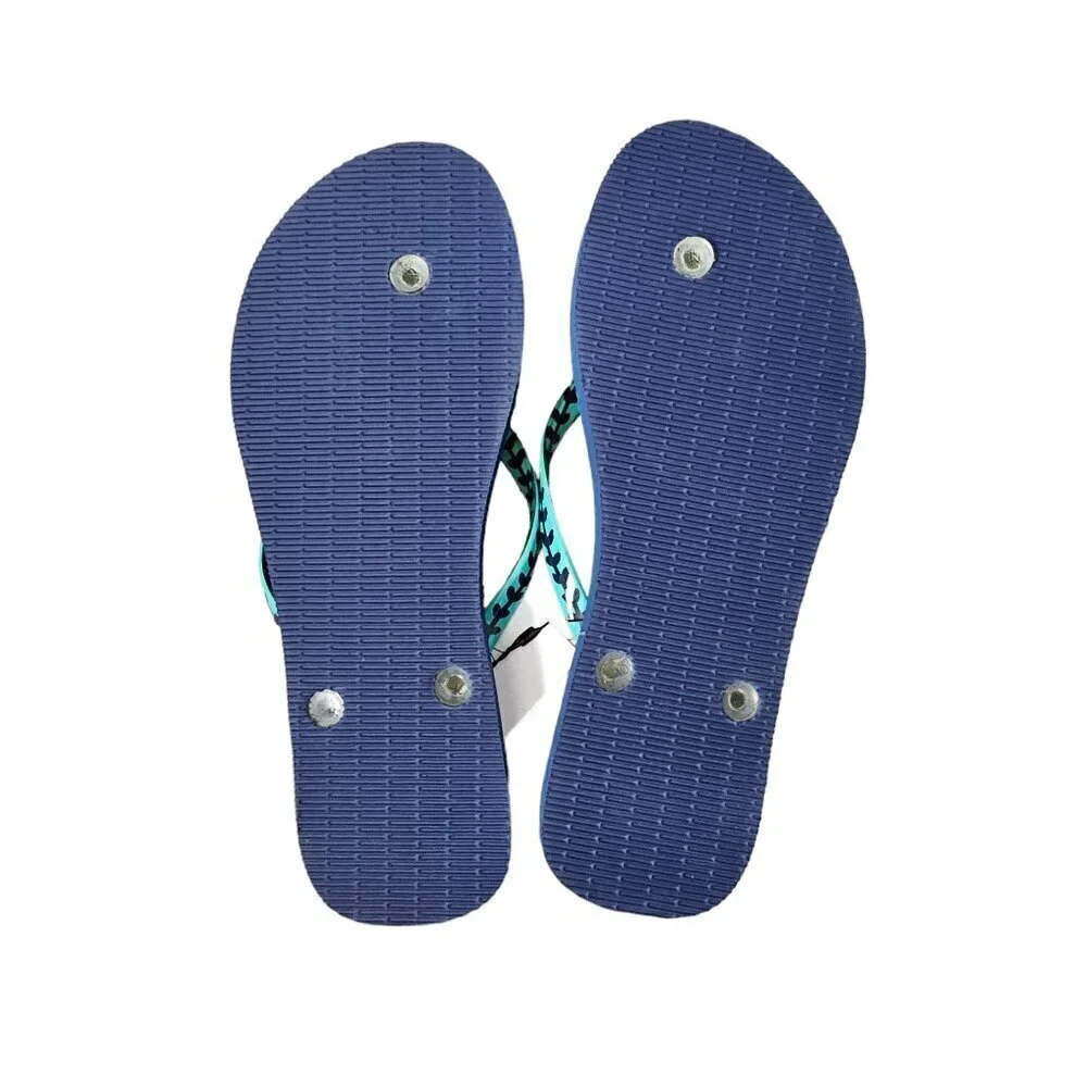 Vera Bradley Island Medallion Classic Flip Flop Blue Thong Sandals New